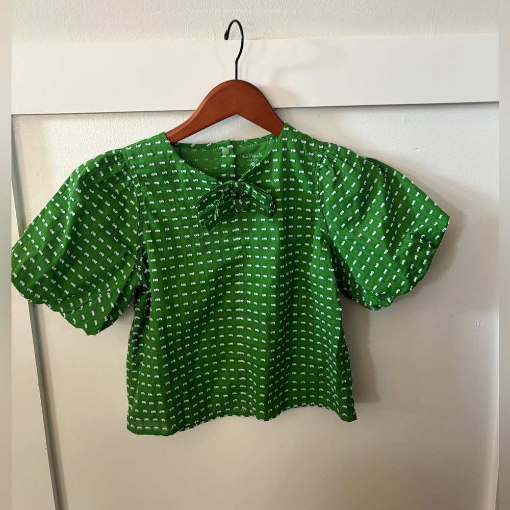 Kate Spade x New York Green Patterned Top